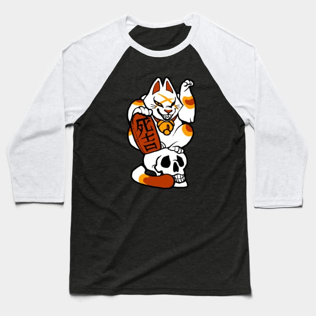 Dead Lucky - Red Baseball T-Shirt by Skulldog